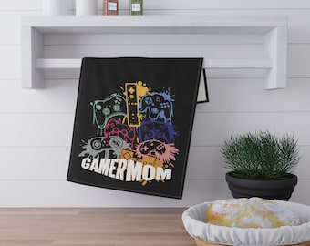 Asciugamano da cucina Gamer Mom, asciugamano personalizzato, strofinaccio, regali per la casa, decorazioni per la casa, cucina