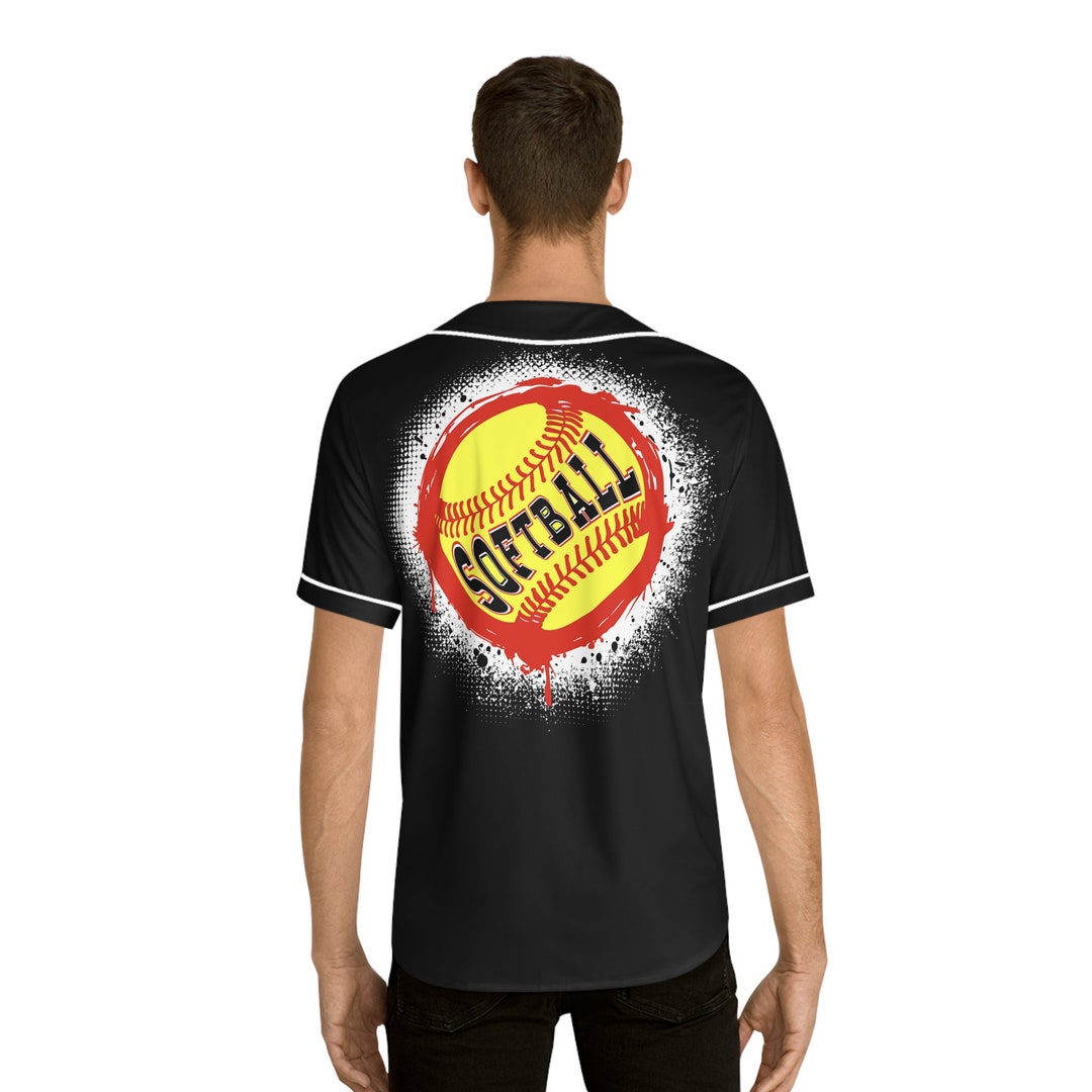 Personalized Softball Men's Baseball Jersey, Custom Jersey, Unisex Jersey, Button Down Jersery 