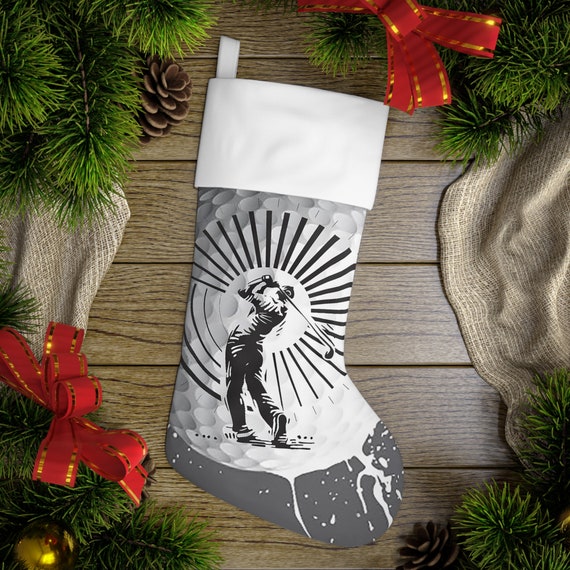 Golf themed christmas stocking Clearance