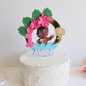 Moana inspired cake topper, Baby Moana inspired high chair