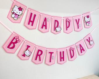 Custom Kitty Birthday Banner, Kitty Birthday Decor