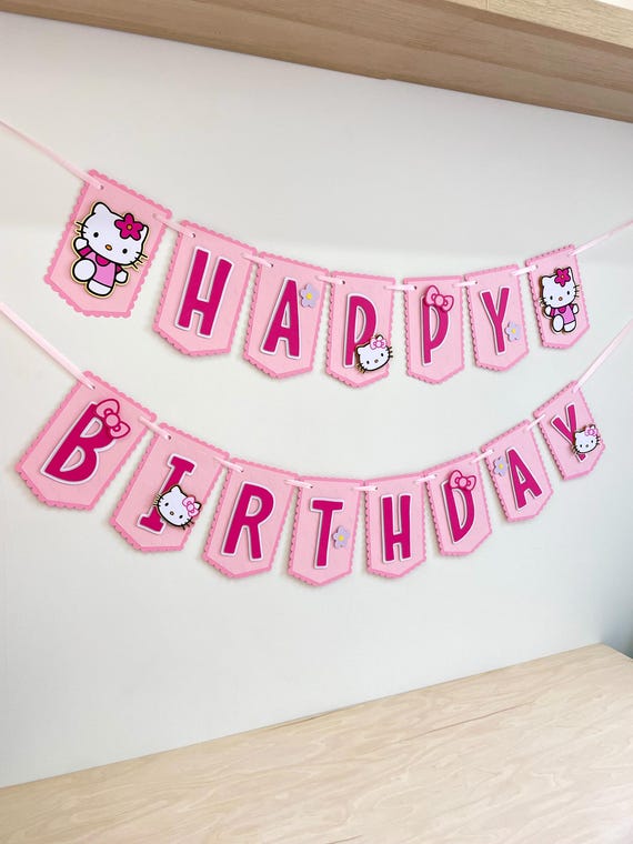 Custom Kitty Birthday Banner, Kitty Birthday Decor