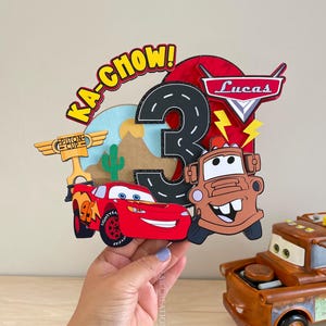 Cars cake topper, Custom McQueen cake topper decor, Mater cake topper