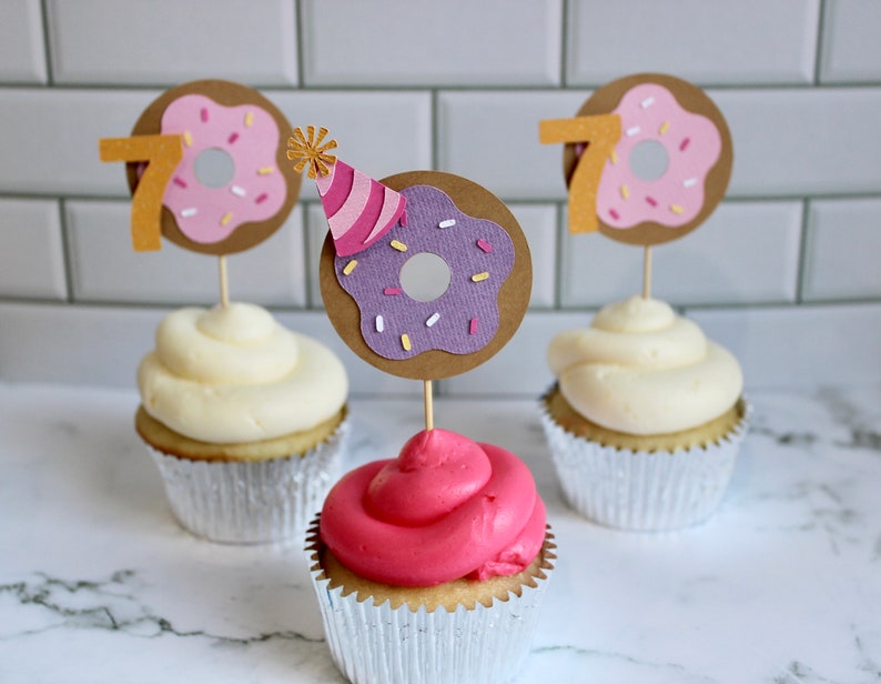 Donut Cake Topper Donut Cupcake Toppers Donut Party Etsy