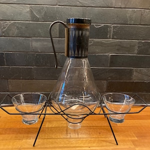 Hyper Rare Pyrex Carafe with Sugar, Creamer and Caddy
