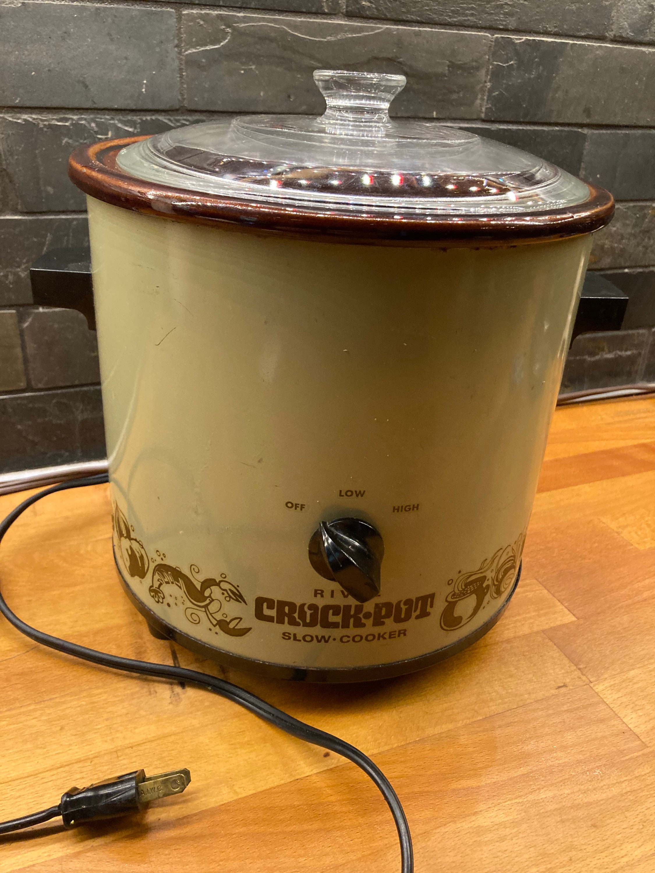 Vtg RIVAL 3350/2 5 Quart Crock-Pot Slow Cooker Removable Stoneware