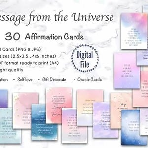 Mindfulness Affirmation Karten zum Ausdrucken, Nachricht vom Universum, positive Vibes, digitaler Download