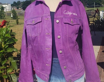 Red Violet Medium Denim JACKET Purple 