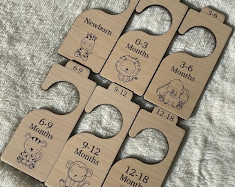 Safari Baby Wardrobe Dividers, New Mum, Baby Shower Gift, Expecting Parent