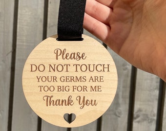 Please Do Not Touch Pram Tag With Heart, Germ Tag, Baby Arrival, New Mum, Expecting Parent