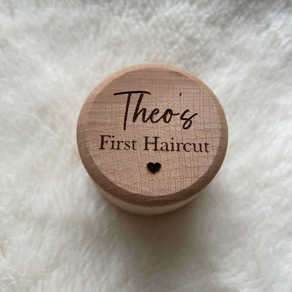 Personalised Baby First Haircut, Tooth Fairy Pots, Baby Keepsakes, Laser Engraved Mini Box, Wooden Trinket, Christening Gift