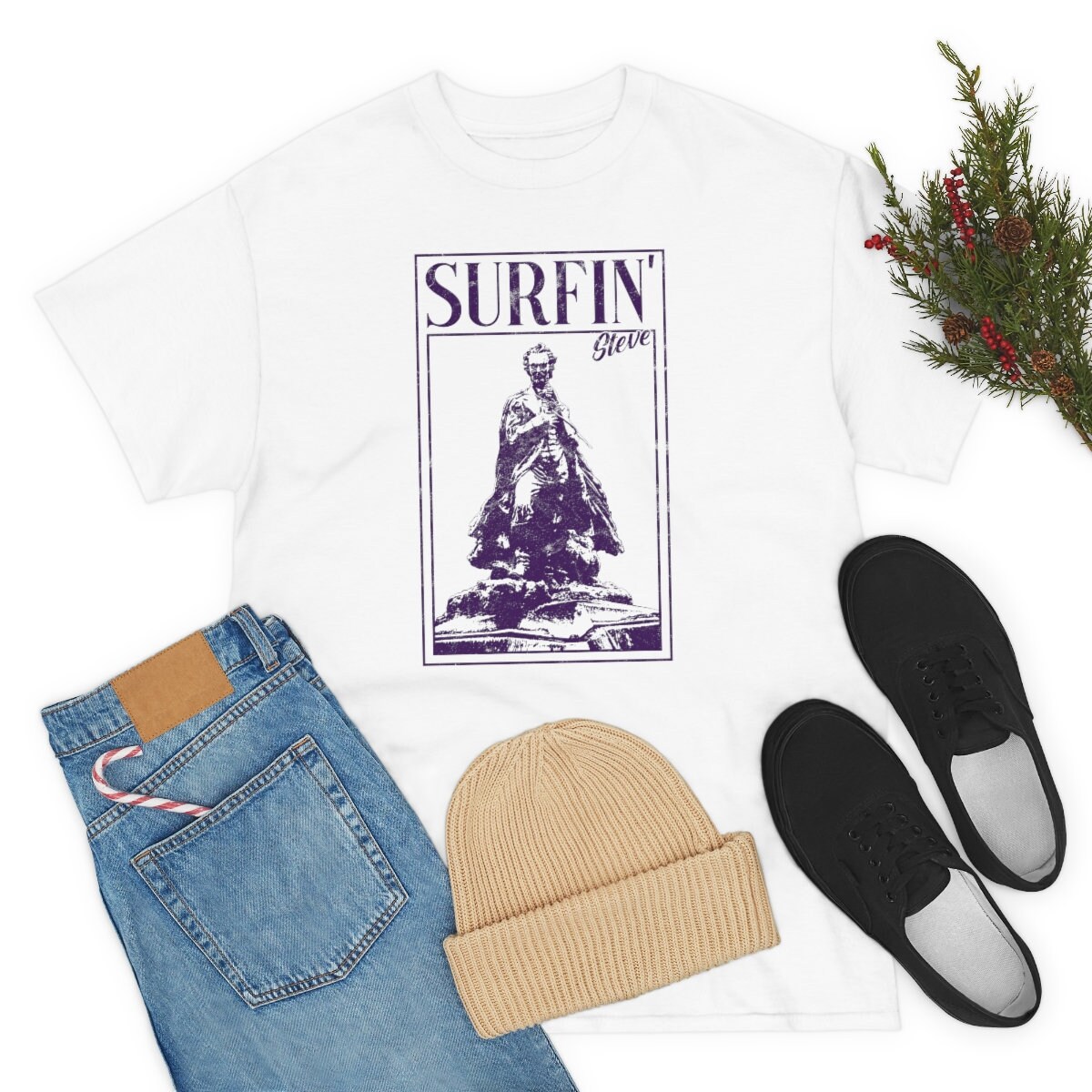Rockoff Trade Men's Surfin' USA Tropical Graphic T-Shirt - Navy Blue, XXL