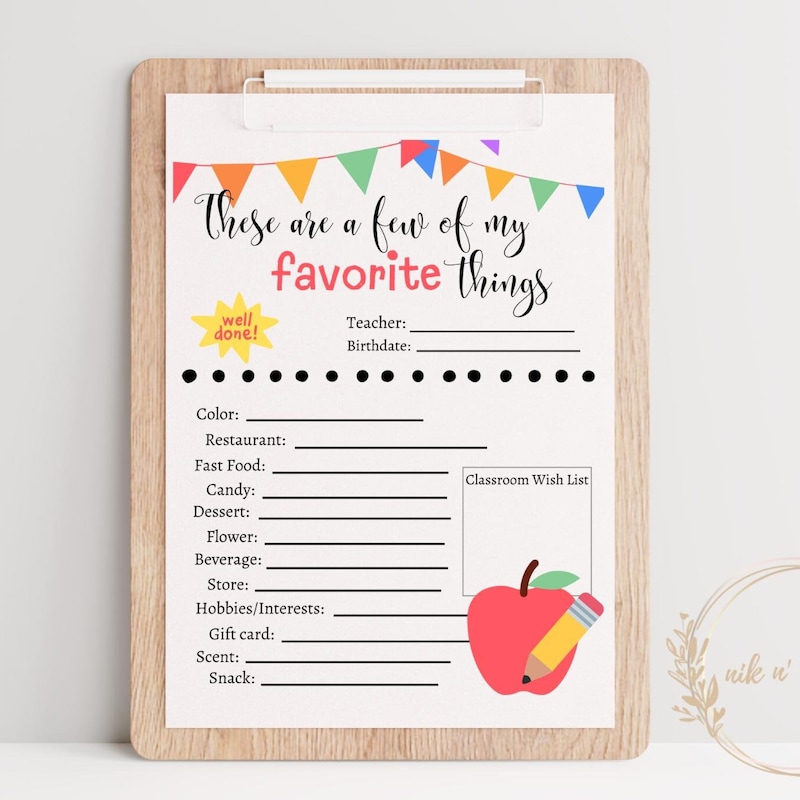 A Few of My Favorite Things Printable - Etsy