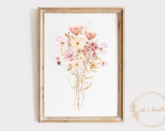 Wildflowers Print. Home Decor. Digital Print. Instant download. Printable.