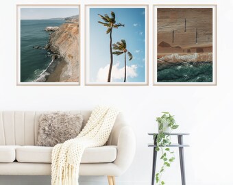 Set of 3 Prints, DIGITAL Print, Wall Art, Coastal Art Prints, Pampas Print, Printable Wall Art, Beach Prints, Beach Wall Art, Poster Prints