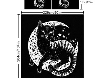 Cat & Moon Comforter set with two pillow cases see photos and please read description
