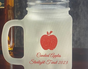 Sold Out …………Message seller for 2024 Frosted Mason Jar (two styles)  Poison Apple & Candied Apples