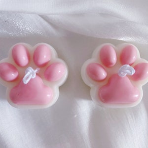 Cat Paw Candle, Cute Paw Candle, Animal Candle, Handmade Soy Scented/unscented Candle, Home Decor Candle, Gift for Birthday/ Party favor