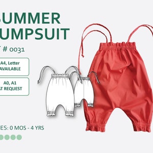 Baby Summer Jumpsuit (Bodysuit) Sewing Pattern PDF with easy-to-follow step-by-step photo instruction