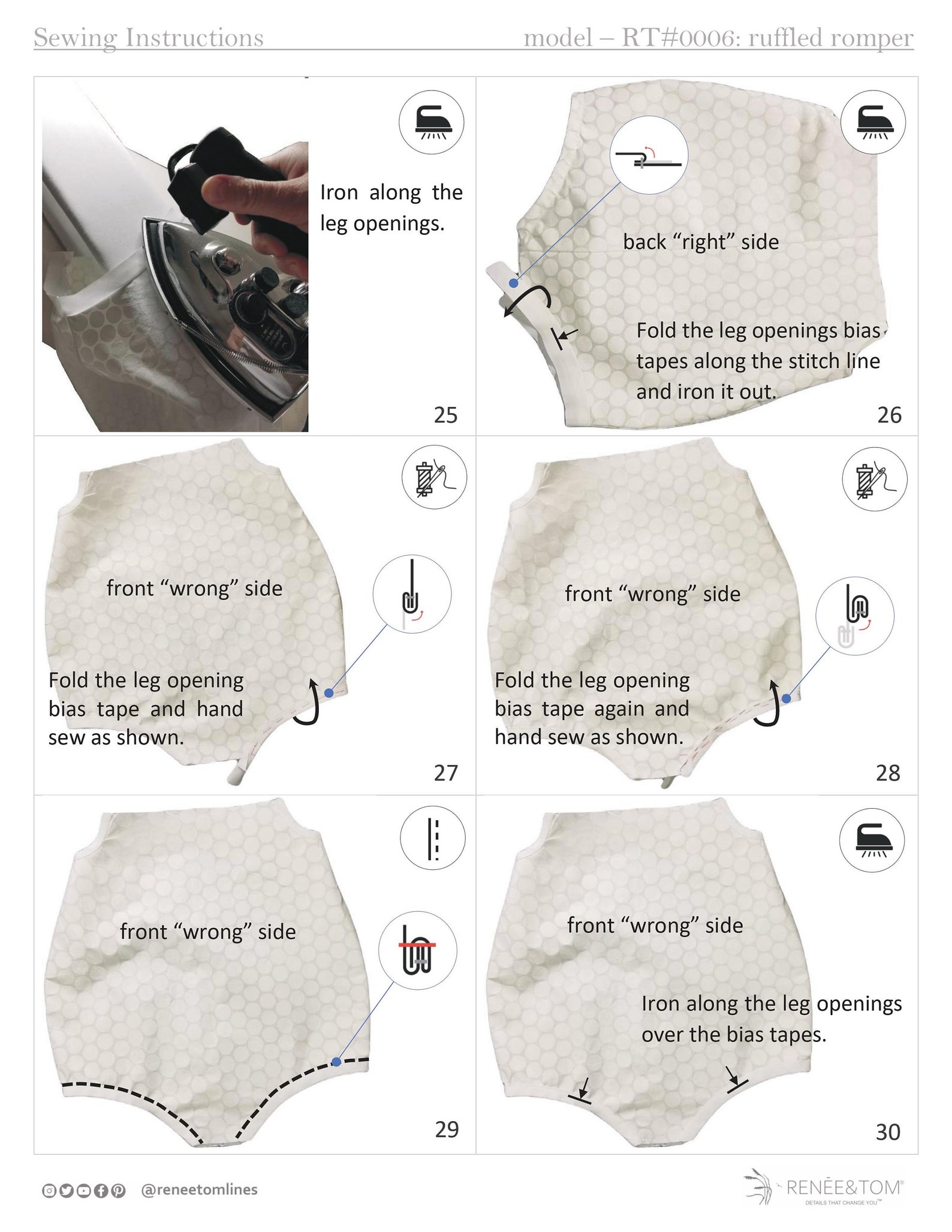 Baby Ruffled Romper Sewing Pattern PDF With Easytofollow Stepbystep