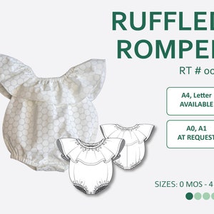 Baby Ruffled Romper Sewing Pattern PDF with easy-to-follow step-by-step photo instruction