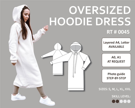 White oversized hoodie dress sale