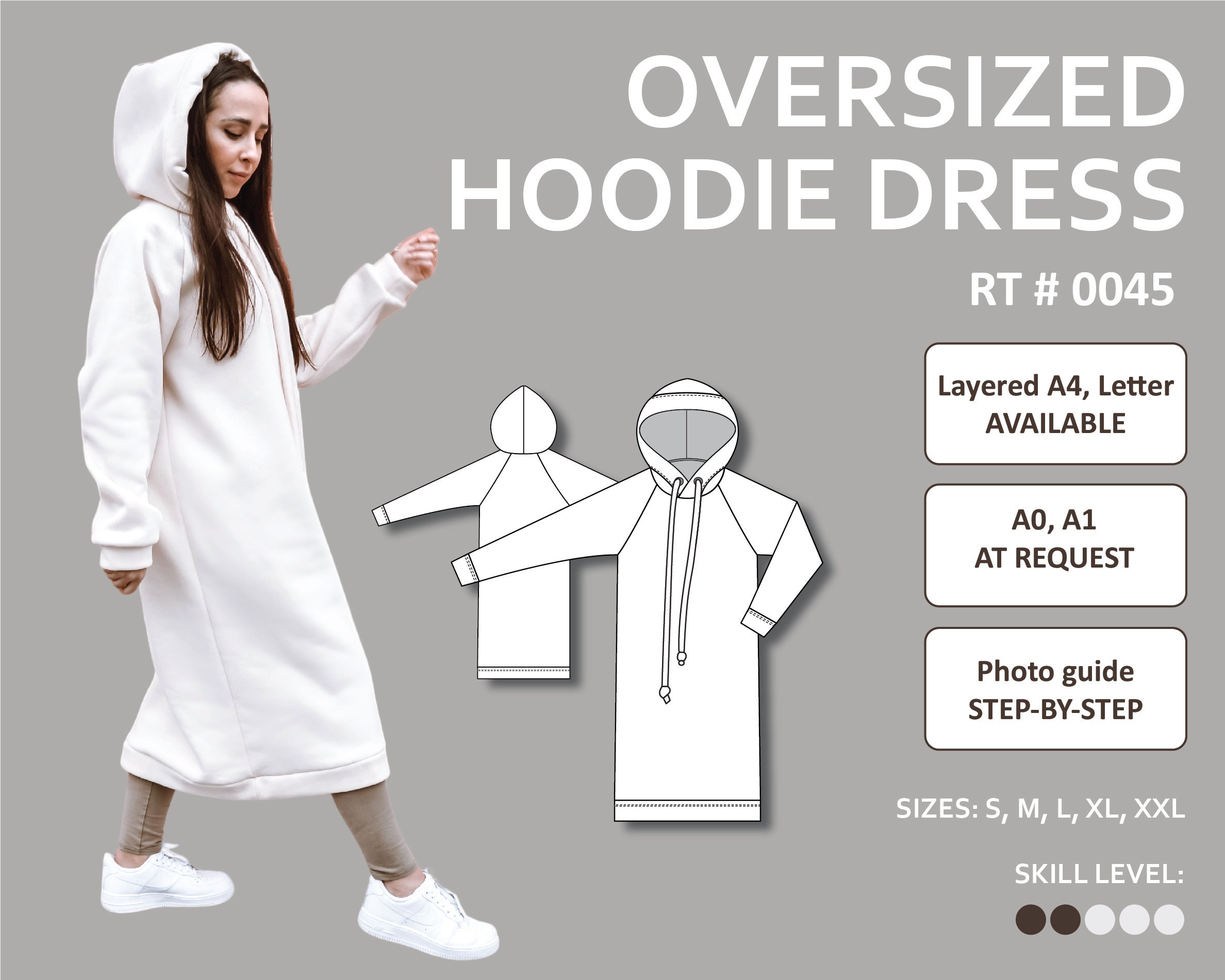 Women's Oversized Hoodie Dress With Raglan Sleeves and - Etsy