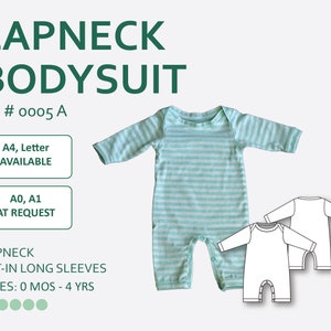 Baby Lap Neck Bodysuit Sewing Pattern PDF with easy-to-follow step-by-step photo instruction