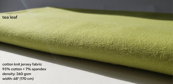 High quality Cotton Knit Jersey Fabric. Natural and Soft Colors. Wide Fabric. Tea Leaf Color by 1 2 Yard Etsy