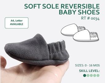 Soft Sole Reversible Baby Shoes Sewing Pattern PDF with easy-to-follow step-by-step photo instruction.