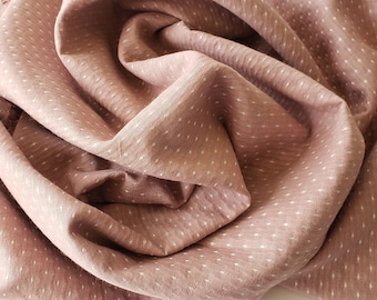 High-quality Cotton Jacquard Woven Fabric Polka Dot Pattern Muted Rose Color by 1/2 yard