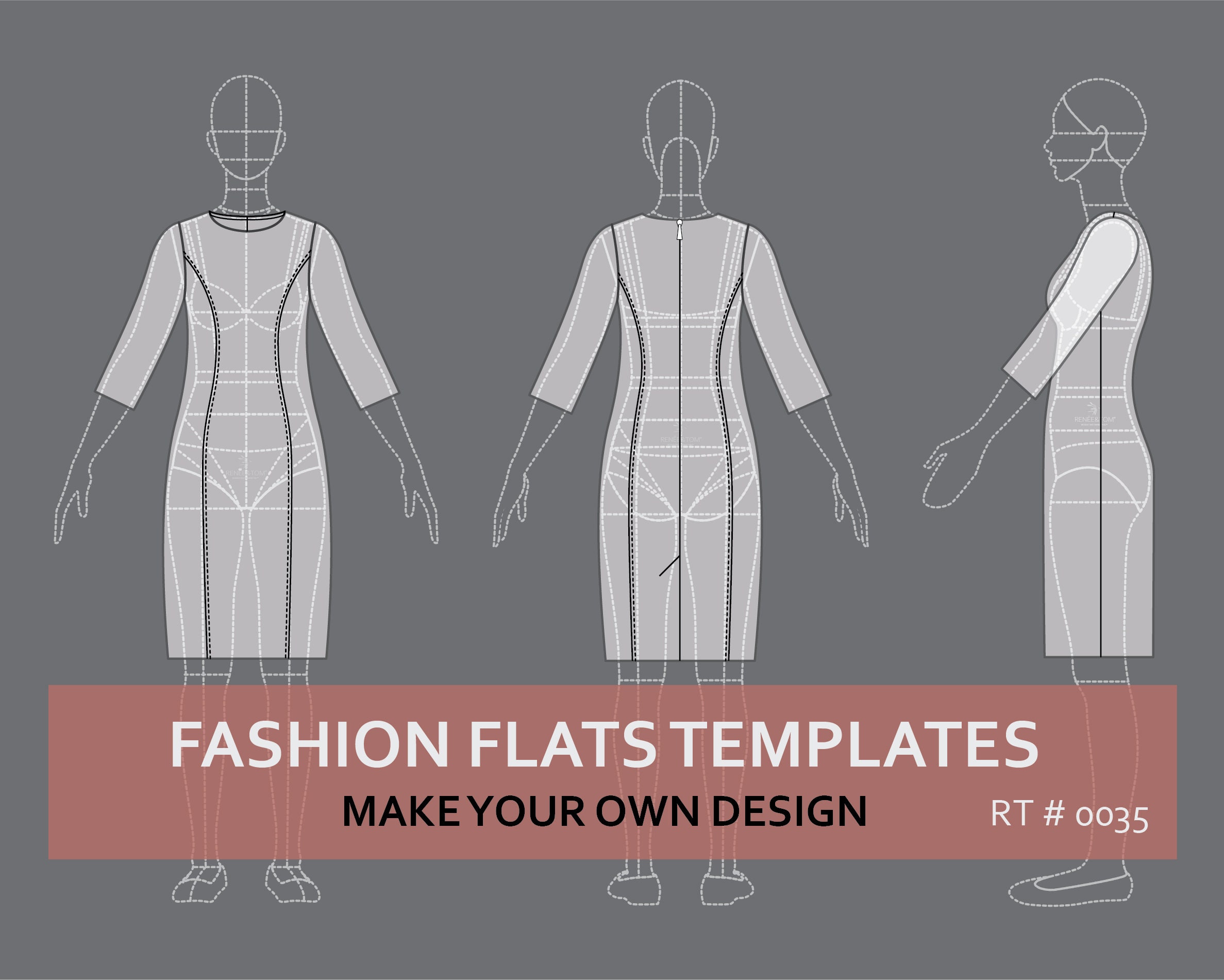 A precise fashion flat sketch (2D technical drawing) | Upwork