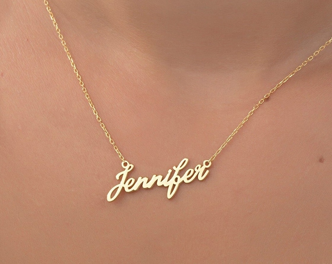Gifts For Mother's Day, 14K Gold Dainty Name Necklaces, Personalized Jewelry For Women, Sterling Silver Name Necklace For Mom, Gifts For Her