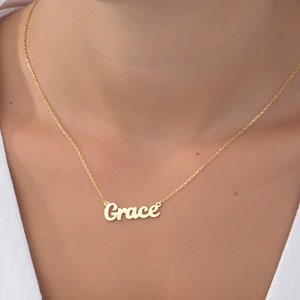 14K Solid Gold Name Necklaces For Women, Personalized Gifts For Mom, 18K Dainty Name Pendants, Birthday Gift For Her, Best Gift For Mothers