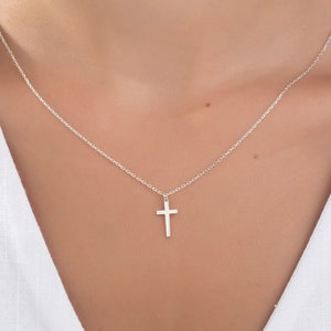 14K Gold Cross Necklaces For Women, Religious Jewelry, Sterling Silver Dainty Cross Pendants, Birthday Gifts For Her, Best Gift For Mothers