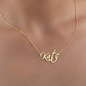 Sterlingzilveren sierlijke naamkettingen, gepersonaliseerde cadeaus voor moeder, 14K gouden naamhangers, verjaardagscadeau voor vrouw, beste cadeau voor moeders