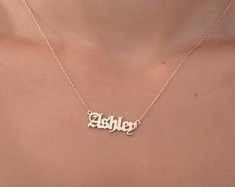 14K Solid Gold Dainty Name Necklaces, Personalized Jewelry For Women, 18K Child's Name Necklaces, Custom Made Gifts, Best Gift For Mothers