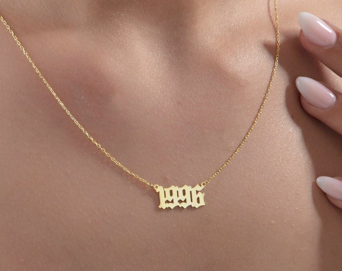 Gifts For Mother's Day, 18K Pure Gold Child's Birth Date Necklaces, Personalized Gifts For Mom, 14K Gold Lucky Number Necklace, Gift For Her