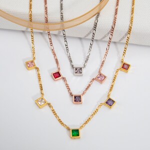 Zilveren geboortesteenkettingen voor moeder, gepersonaliseerde cadeaus voor moeder, sterlingzilveren geboortesteenketting prinses, beste cadeau voor moeders