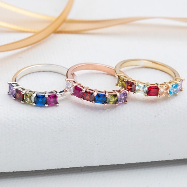 Birthstone Ring For Mom, Custom Family Mothers Ring, Personalized Jewelry Gift