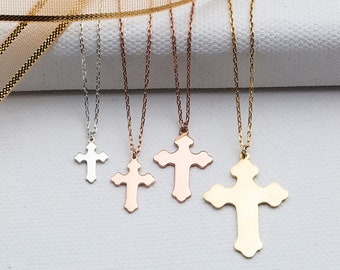 18K Gold Cross Necklace For Women, Sterling Silver Dainty Cross Pendant, Religious Jewelry For Mom, Bridesmaid Gifts, Best Gift For Mothers