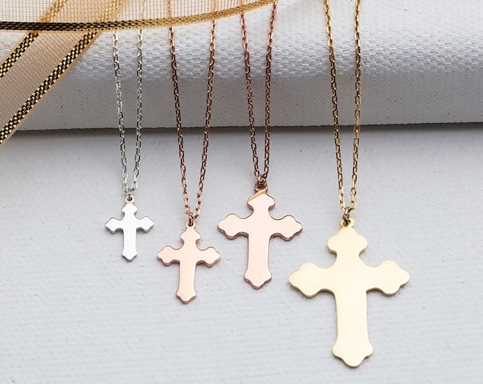 Gifts For Mother's Day, 18K Gold Cross Necklace For Women, Sterling Silver Dainty Cross Pendant, Religious Jewelry For Mom, Bridesmaid Gifts
