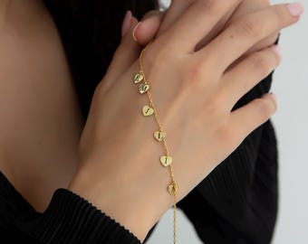 Custom Name Initial Heart Bracelets, Tiny Heart Bracelet With Name, Personalized Jewelry, Name Bracelet For Mothers, Best Gift For Mothers