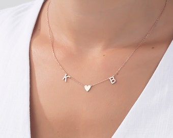 Gifts For Mother's Day, 14K Gold Couple's Initial Necklaces, 18K Child's Name Initial Necklaces For Mom, Letter Pendants, Personalized Gifts