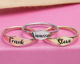 Personalized Sterling Silver Name Ring, Family Jewelry Gift