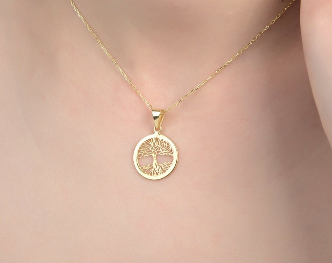 Gifts For Mother's Day, 14K Gold Tree of Life Necklaces For Women, 18K Gold Life Of Tree Pendants, Birthday Gifts For Her, Graduation Gifts