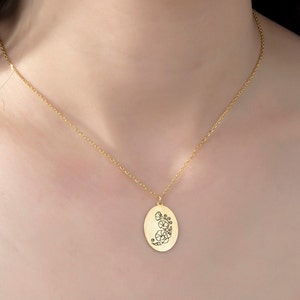 Silver Dainty Birth Flower Necklaces, 14K Gold Plated Flower Pendants, Personalized Gifts, Birthday Gifts For Women, Best Gift For Mothers