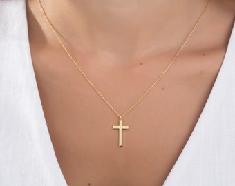 Details about   14k Yellow Gold Plain Crucifix Christ Cross Pendant Charm Free Valentino Chain
