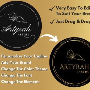 Editable Sticker Template, DIY Sticker Design, Small Business Logo ...