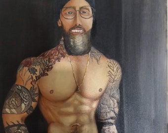 Naked Guy Painting - Etsy